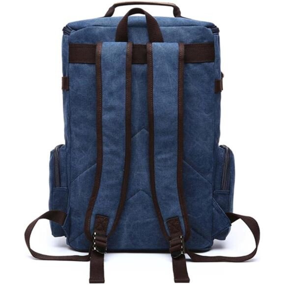 Retro Canvas Backpack Casual for Travel Blue - Picture 6 of 6